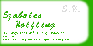 szabolcs wolfling business card